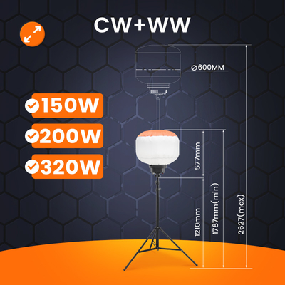 Lumières de ballon LED portables Construction 320W Tour de lumière diesel Pour l'éclairage temporaire